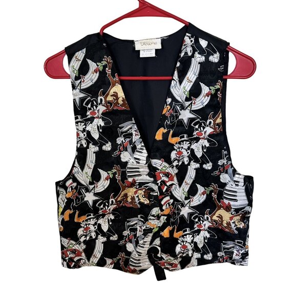 Looney Tunes Cartoon Music Character Vest One Size Polyester Black - Picture 1 of 7